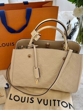 LOUIS VUITTON Montaigne MM Monogram Empreinte Classy Couture Shoulder Bag